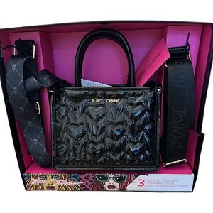 Betsey Johnson Black Mini Bag with Heart Design
